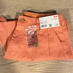 Uniqlo Linen Cotton shorts Orange Women Small